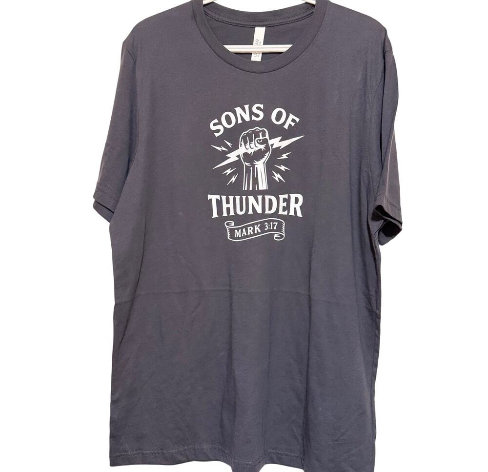 Canvas Bella-Canvas Men's Charcoal Sons of Thunder Mark 3:17 T-Shirt Size XL